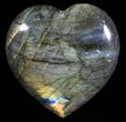 Flashy Polished Labradorite Heart #58885-1